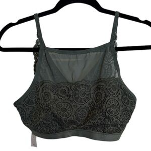 Aerie Olive Green Lace and Mesh Bralette NWT